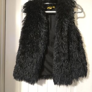 Black Faux Fur Vest